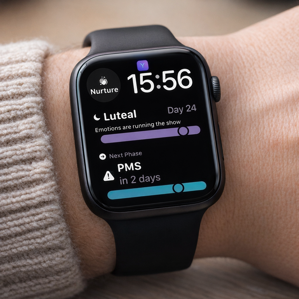 Yuni menstrual cycle tracker on Apple Watch